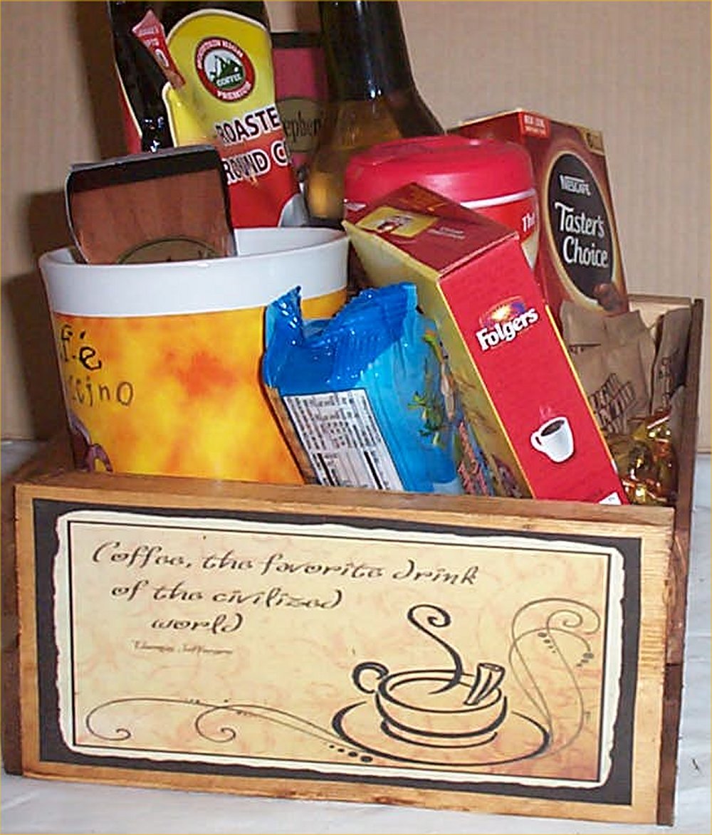 Coffee Gift Basket 2 Mugs Candy Creme Syrup Hot Chocolate