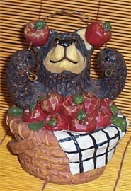 Bear & Apple Ceramic Bank Cabin Lodge Country Decor / w