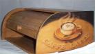 Coffee latte Bread Box Bamboo Wood Cafe Bistro Kitchen Chefs New