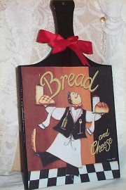 Chef Cutting Board Wall Plaque Decoration Bistro Decor Cafe Bread 