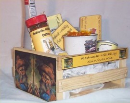 Gift Basket Hillybilly Red neck Wood Crate Gift Mug Coffee Chocolate Nuts More
