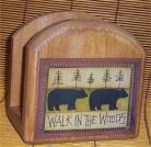 Bear Napkin Holder Solid Wood Lodge Kitchen Cabin New