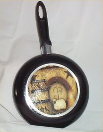 Primitive Frying Pan Wall Decor Country Kitchen Decoration Salt Box Decor