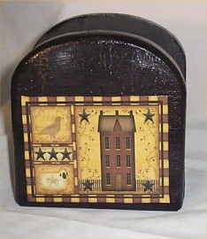 Primitive Solid Wood Napkin Holder Country Kitchen Home decor