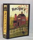 Primitive Recipe Book Folder File Index Card Salt Box Kitchen Folk Art 4X6 