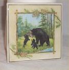 Trivet Ceramic Tile Bear + Cubs Lodge Cabin country Kitchen Home Decor 